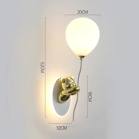 Creative Cartoon Balloon Golden Wall Light - Hans Lumiere
