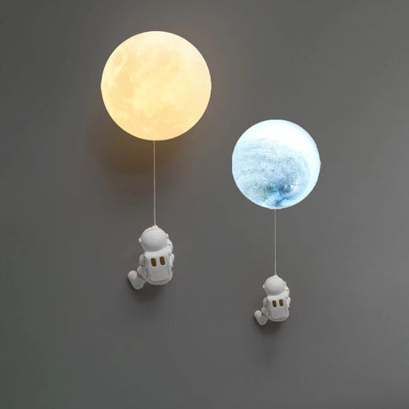 Creative Copper Moon Astronaut Boy Toy LED Wall Lamps - Hans Lumiere