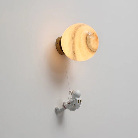Creative Copper Moon Astronaut Boy Toy LED Wall Lamps - Hans Lumiere