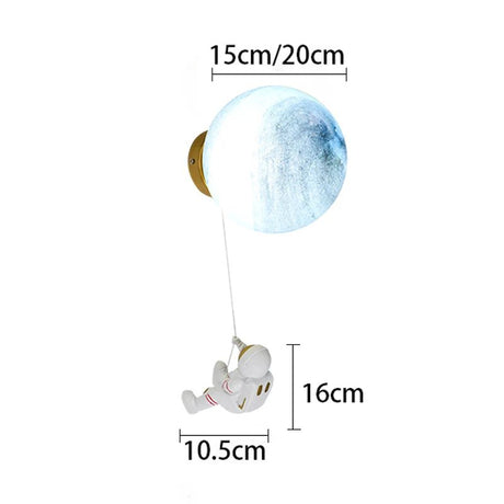 Creative Copper Moon Astronaut Boy Toy LED Wall Lamps - Hans Lumiere