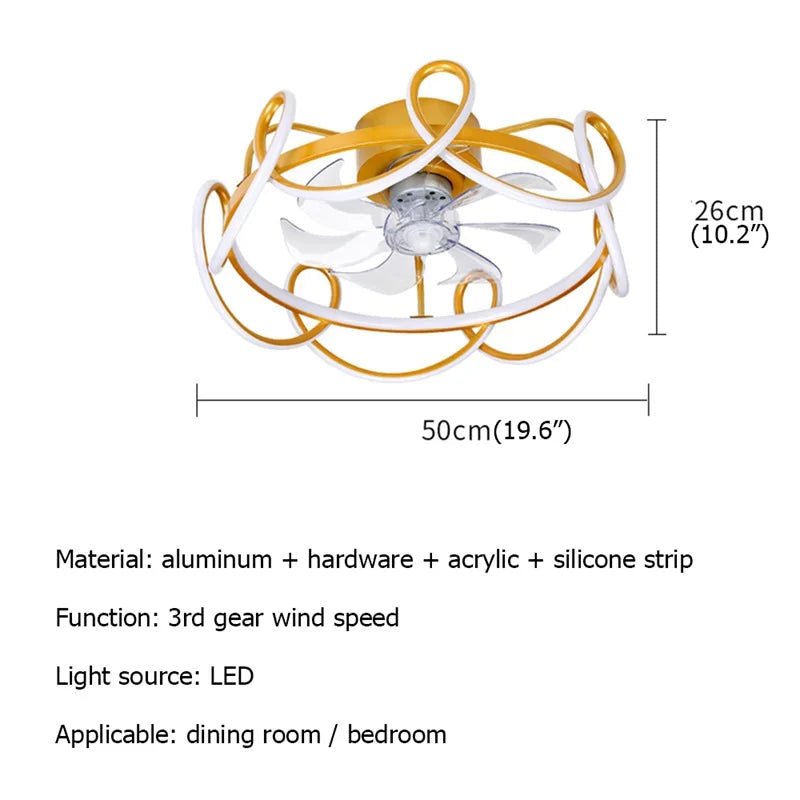 Creative Nordic Ceiling Fan With Lights And Remote Control - Hans Lumiere