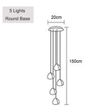 Crystal Ball Staircase Chandelier - Adjustable Cord Pendant Light Fixture - Hans Lumiere