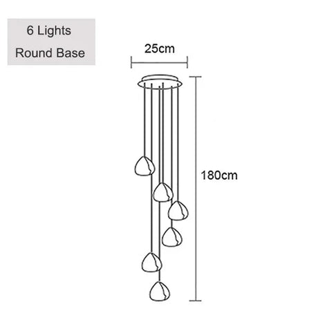 Crystal Ball Staircase Chandelier - Adjustable Cord Pendant Light Fixture - Hans Lumiere