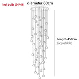 Crystal Ball Staircase Chandelier - Adjustable Cord Pendant Light Fixture - Hans Lumiere