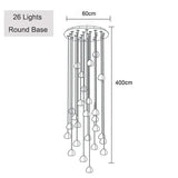 Crystal Ball Staircase Chandelier - Adjustable Cord Pendant Light Fixture - Hans Lumiere