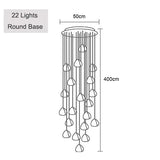 Crystal Ball Staircase Chandelier - Adjustable Cord Pendant Light Fixture - Hans Lumiere