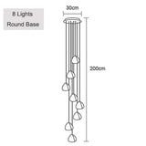 Crystal Ball Staircase Chandelier - Adjustable Cord Pendant Light Fixture - Hans Lumiere