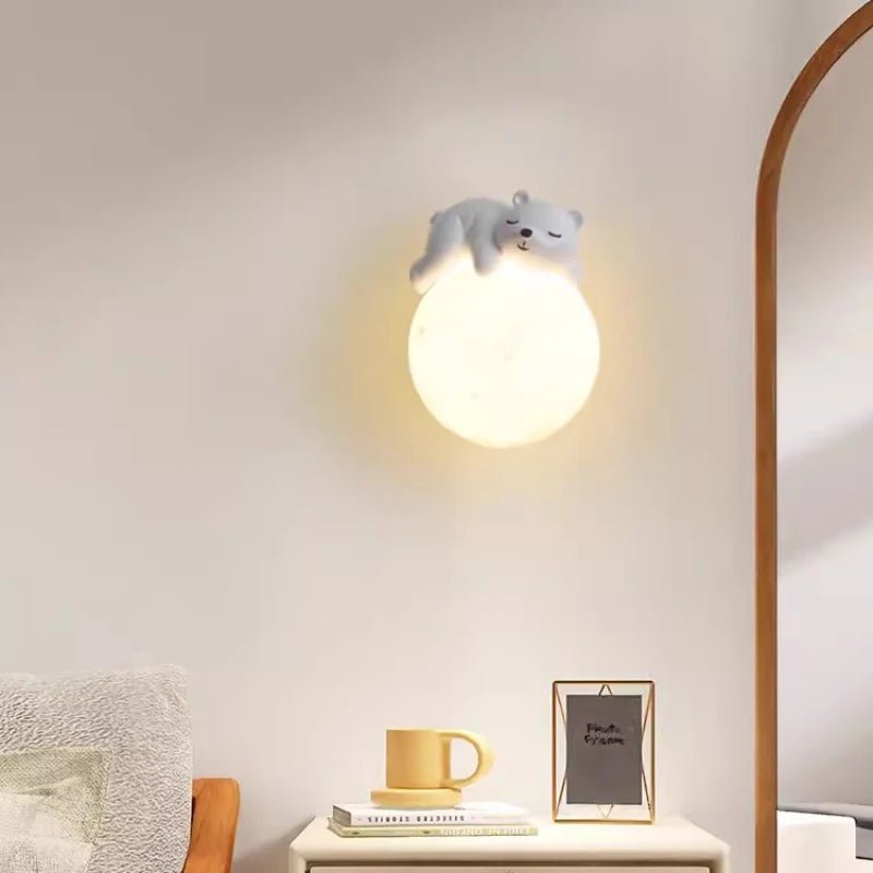 Cute Bear & Rabbit Children's Room Wall Lamps - Hans Lumiere