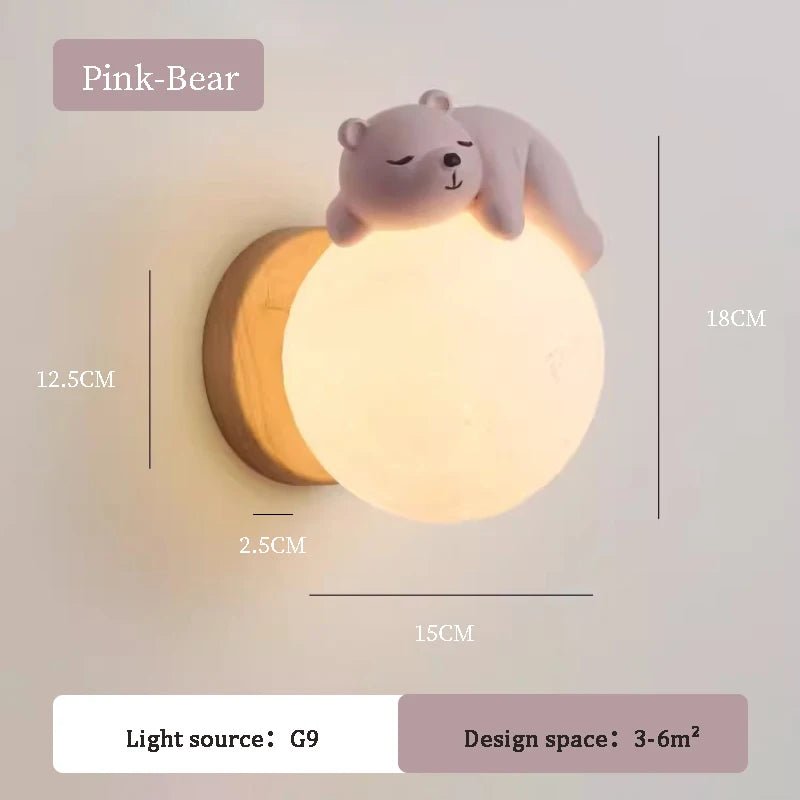 Cute Bear & Rabbit Children's Room Wall Lamps - Hans Lumiere