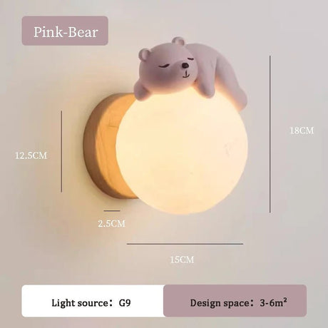 Cute Bear & Rabbit Children's Room Wall Lamps - Hans Lumiere