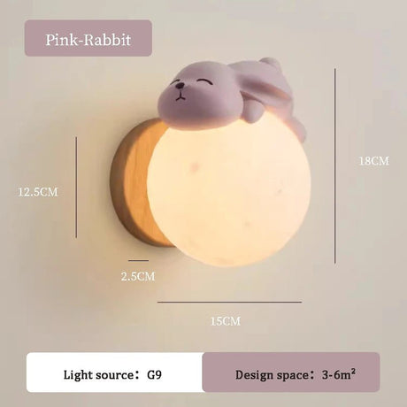 Cute Bear & Rabbit Children's Room Wall Lamps - Hans Lumiere