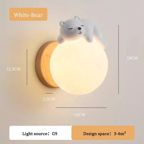 Cute Bear & Rabbit Children's Room Wall Lamps - Hans Lumiere