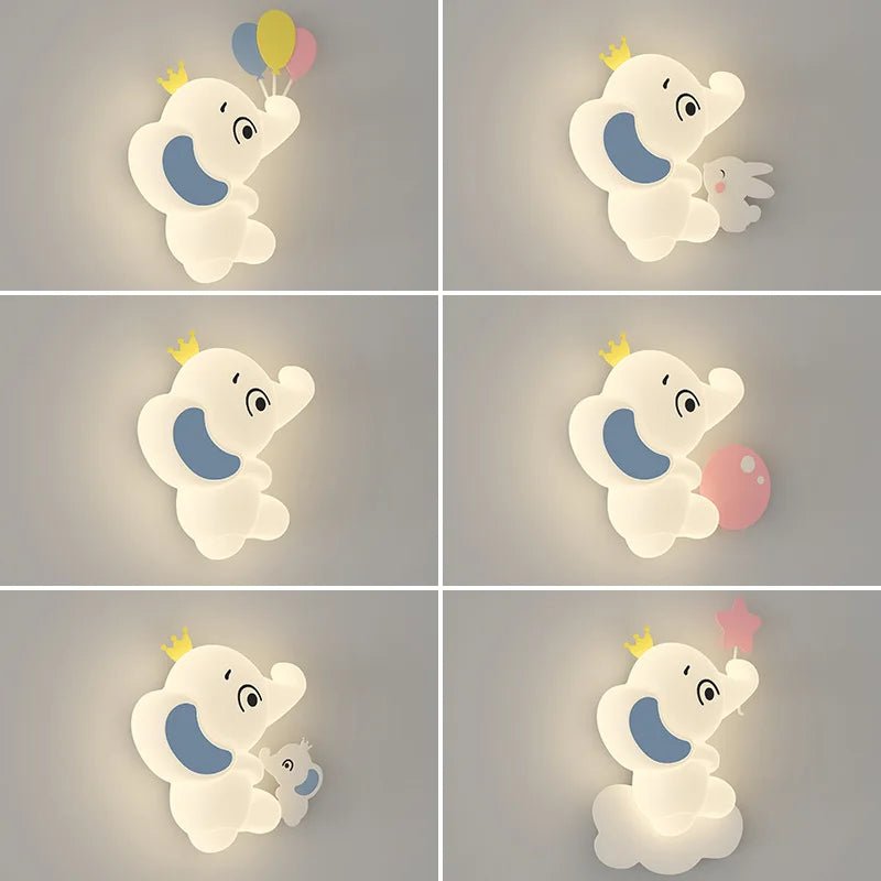 Cute Elephant Children's Room Wall LED Lamp - Hans Lumiere