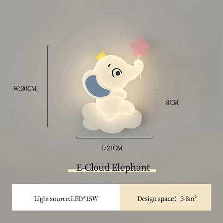 Cute Elephant Children's Room Wall LED Lamp - Hans Lumiere
