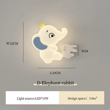 Cute Elephant Children's Room Wall LED Lamp - Hans Lumiere