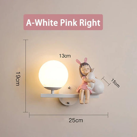 Cute Holding Rabbit Children's Room Wall Lamp - Hans Lumiere