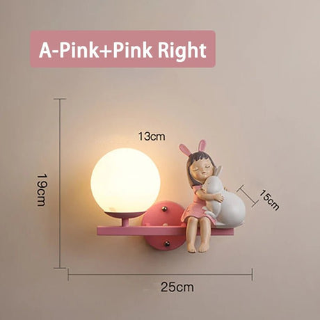 Cute Holding Rabbit Children's Room Wall Lamp - Hans Lumiere