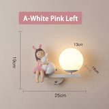 Cute Holding Rabbit Children's Room Wall Lamp - Hans Lumiere