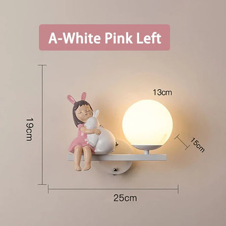 Cute Holding Rabbit Children's Room Wall Lamp - Hans Lumiere