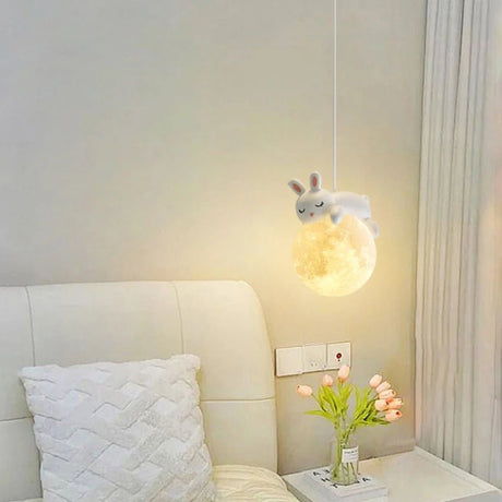 Cute White Bear Bunny Children's Room Bedside Lamp - Hans Lumiere