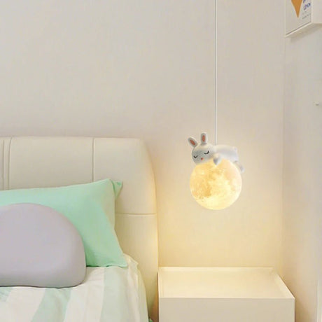 Cute White Bear Bunny Children's Room Bedside Lamp - Hans Lumiere