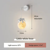 Cute White Bear Bunny Children's Room Bedside Lamp - Hans Lumiere