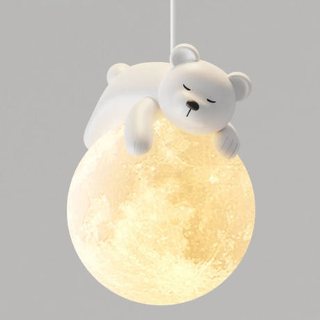 Cute White Bear Bunny Children's Room Bedside Lamp - Hans Lumiere