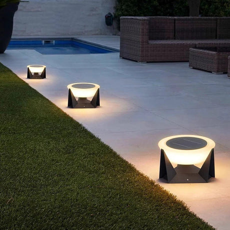 Cylindrical Waterproof Solar Column LED Lamp With Remote Control - Hans Lumiere