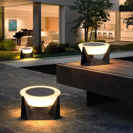 Cylindrical Waterproof Solar Column LED Lamp With Remote Control - Hans Lumiere