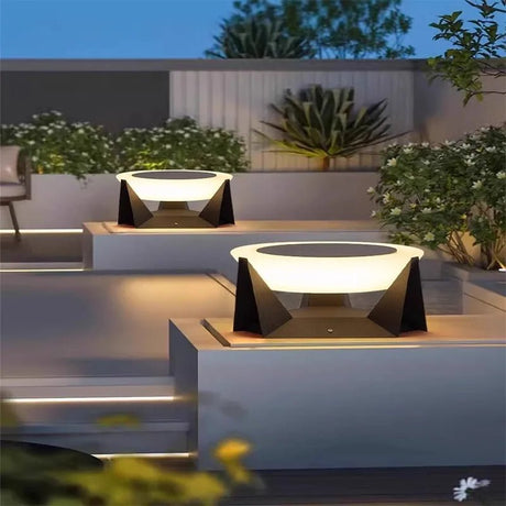 Cylindrical Waterproof Solar Column LED Lamp With Remote Control - Hans Lumiere