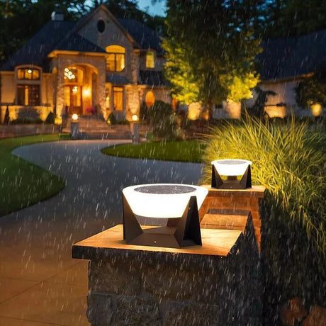 Cylindrical Waterproof Solar Column LED Lamp With Remote Control - Hans Lumiere