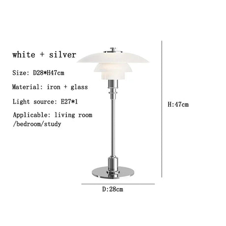 Danish Designers Nordic Glass Reading LED Table Lamp - Hans Lumiere