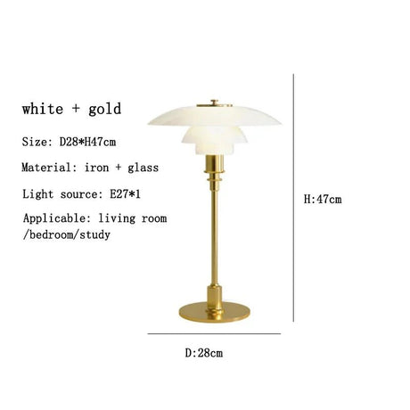 Danish Designers Nordic Glass Reading LED Table Lamp - Hans Lumiere
