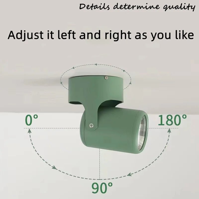 Dimmable COB LED Surface-Mounted Downlight - 180° Rotating Ceiling Spotlight - Hans Lumiere