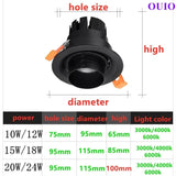 Dimmable Embedded Zoom 15 - 60 Degrees LED Downlights - Hans Lumiere