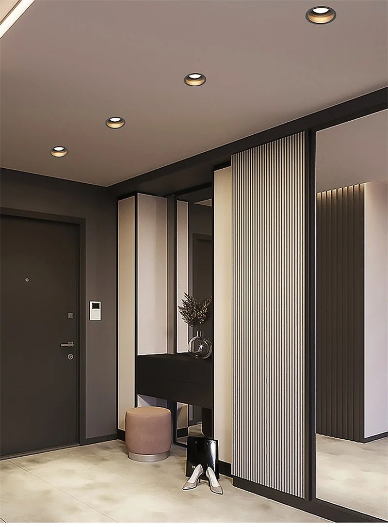 Dimmable NarrowSide Anti - Glare LED Round Recessed Downlight - Hans Lumiere