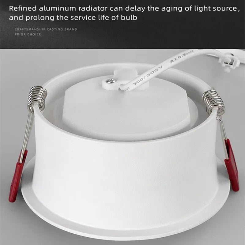 Dimmable NarrowSide Anti - Glare LED Round Recessed Downlight - Hans Lumiere