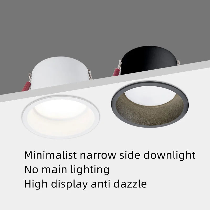Dimmable NarrowSide Anti - Glare LED Round Recessed Downlight - Hans Lumiere