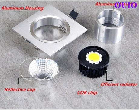 Dimmable Recessed Square LED Downlights Spot Lights - Hans Lumiere