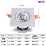 Dimmable Recessed Square LED Downlights Spot Lights - Hans Lumiere