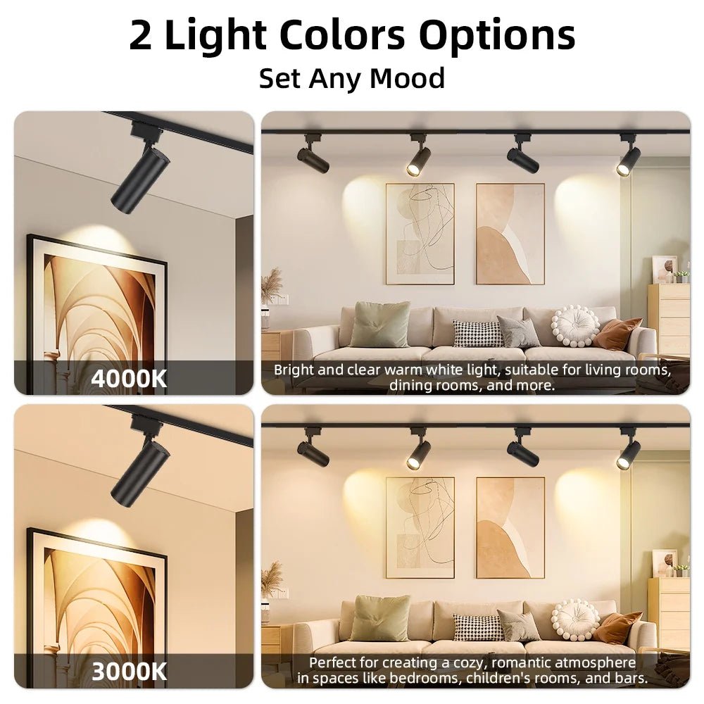 Dimming LED Track Light COB Spotlights - Hans Lumiere