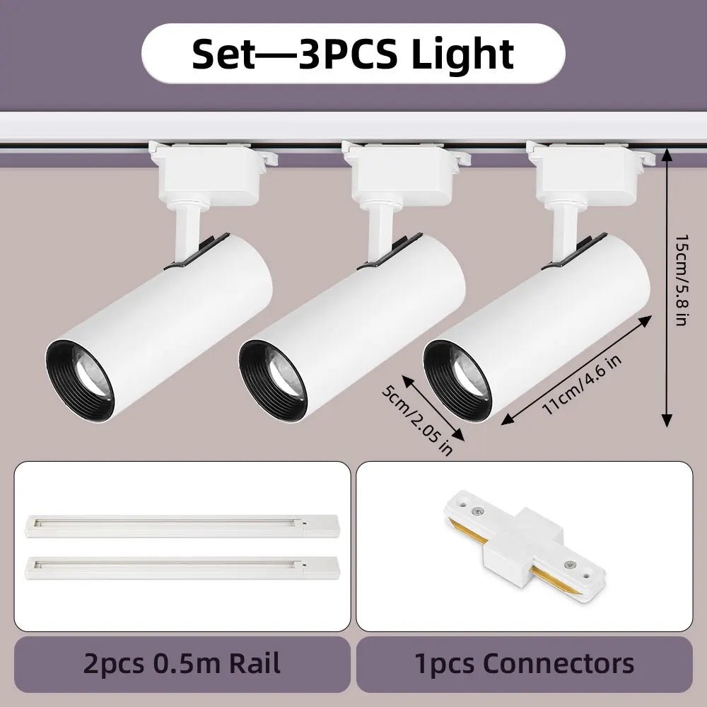 Dimming LED Track Light COB Spotlights - Hans Lumiere