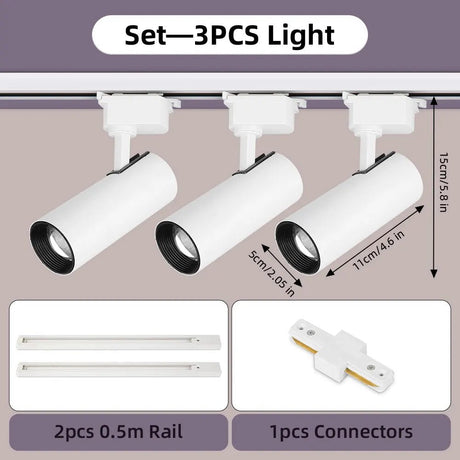 Dimming LED Track Light COB Spotlights - Hans Lumiere