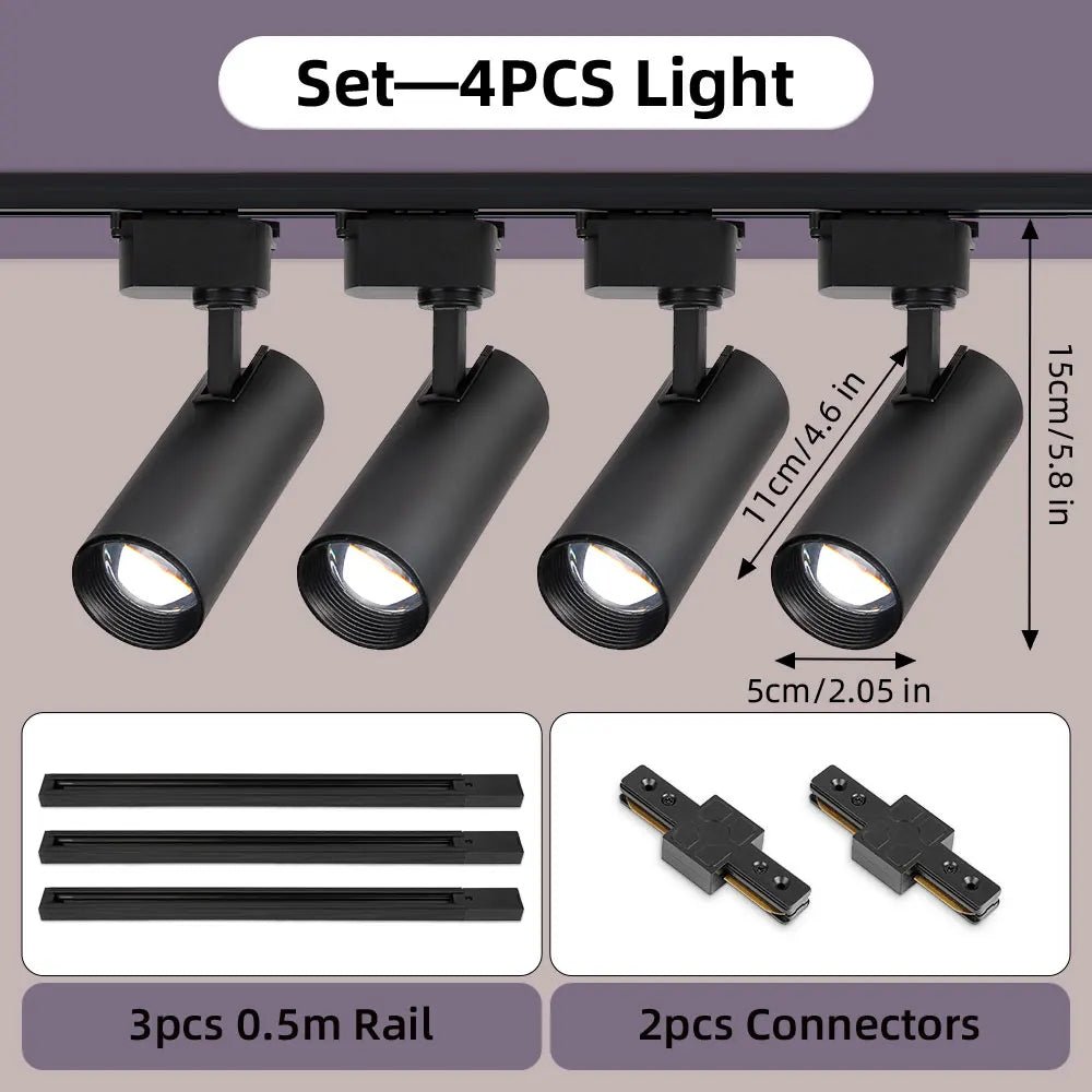 Dimming LED Track Light COB Spotlights - Hans Lumiere