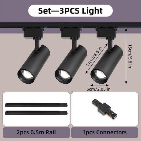 Dimming LED Track Light COB Spotlights - Hans Lumiere