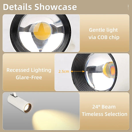Dimming LED Track Light COB Spotlights - Hans Lumiere