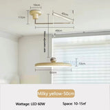 Dining Table LED Chandelier With Colorful Rocker Arm - Hans Lumiere