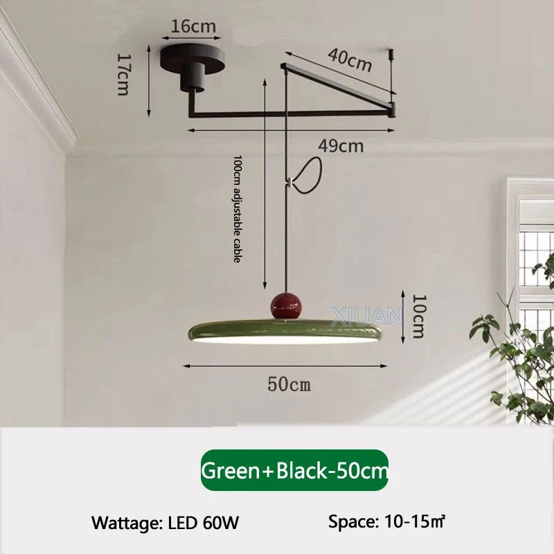 Dining Table LED Chandelier With Colorful Rocker Arm - Hans Lumiere