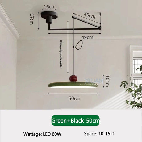 Dining Table LED Chandelier With Colorful Rocker Arm - Hans Lumiere