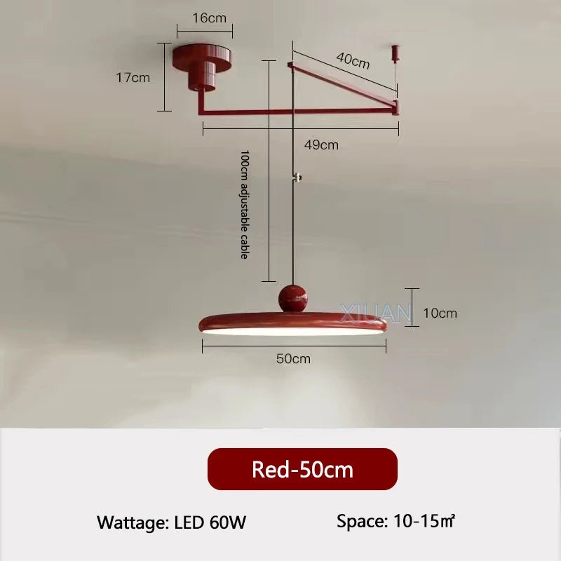 Dining Table LED Chandelier With Colorful Rocker Arm - Hans Lumiere